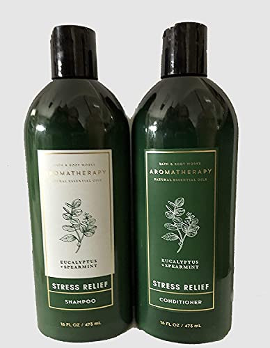 Bath And Body Works Aromatherapy Eucalyptus Spearmint Stress Relief Shampoo And Conditioner Set  Look 16 Fl Oz Each