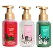 Bath & Body Works Holiday Trio Gentle Foaming Hand Soap Set Of 3 - Winter Candy Apple Vanilla Bean Noel And Champagne Toast. (Bottle Design May Vary)