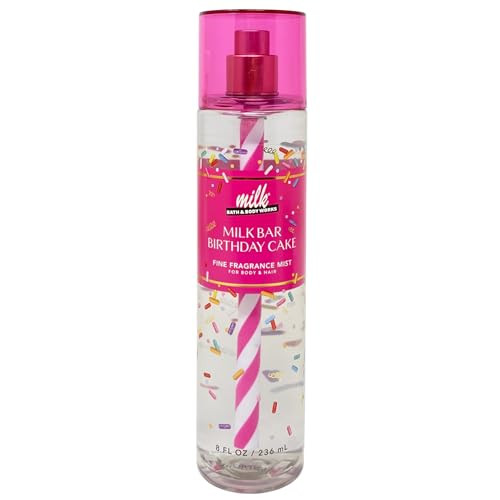 Bath & Body Works Milk Bar Birthday Cake 3 Pack Fragrance Mist Set With A Himalayan Salts Springs Bar Soap