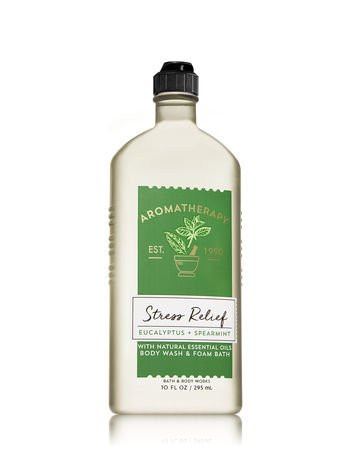 Bath Body Works  Aromatherapy  Stress Relief - Eucalyptus & Spearmint  Bundle  Body Wash & Foam Bath 10Oz. & Body Cream 8 Oz