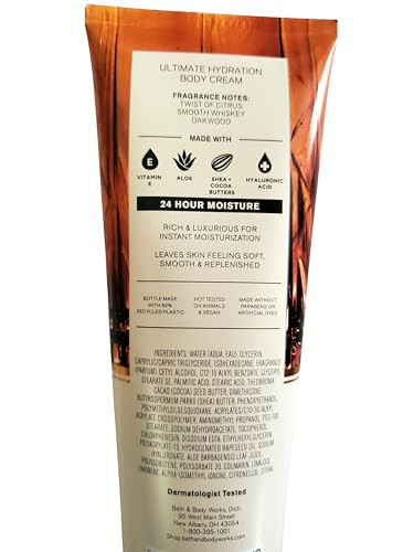 Bath & Body Works Men'S Whiskey Toast Ultimate Hydration Body Cream And 3-In-1 Body And Face Wash 2 Piece Set