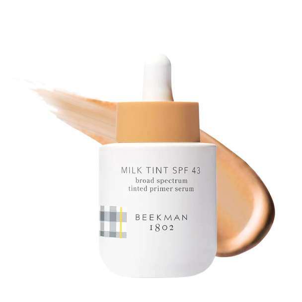 Beekman 1802 Milk Tint Face Primer With Spf 43 Light - Oxybenzone  - 1 Oz - Tinted Mineral Spf Makeup Primer & Moisturizer - In Shade Light