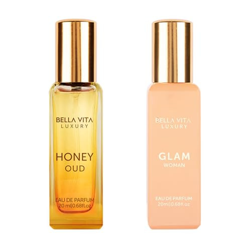 Bellavita Luxury Honey Oud & Glam Travel Size Edition (20 Ml) Perfumes  Long-Lasting Mini Perfumes For Women  Notes: Patchouli Honey Rose & Spicy Notes  Pocket Friendly Perfumes