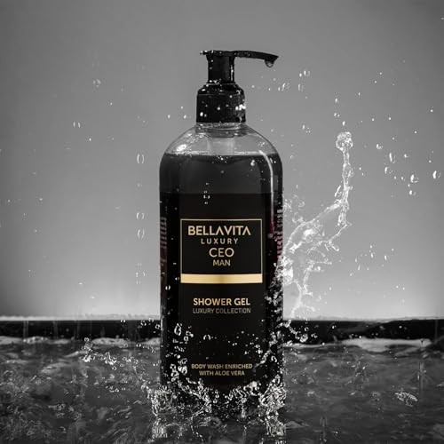 Bella Vita Luxury Ceo Man Body Wash Refreshing Shower Gel For Deep Cleansing Hydrating & Moisturising Skin With Aloe Vera & Charcoal Powder 500 Ml