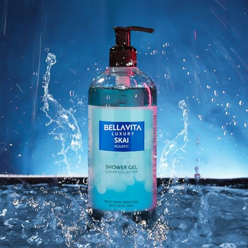 Bella Vita Luxury Skai Aquatic Body Wash Shower Gel For Men And Women  500Ml  Unisex Bodywash With Aloe Vera Extract  Deep Cleansing Hydrating Moisturising  Suitable For All Skin Types