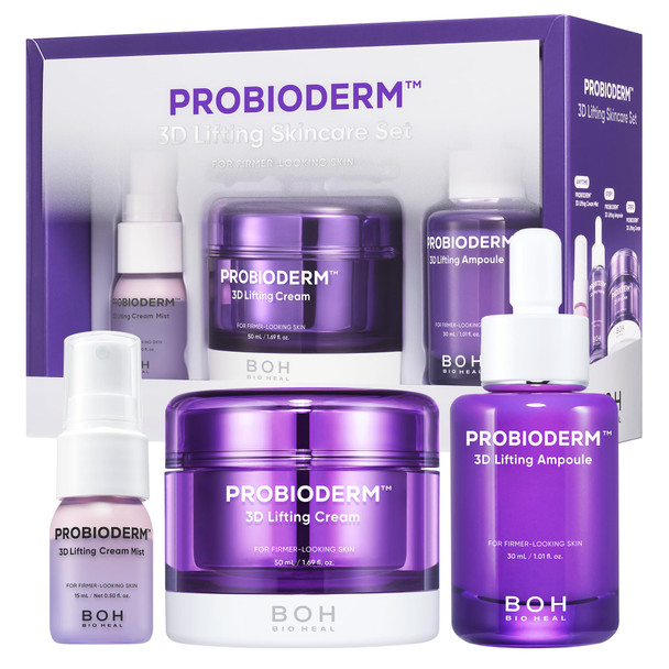 Bioheal Boh Probioderm 3D Lifting Travel Size Skin Care Kit  Korean Skincare Set For Firming & Hydration With Ampoule Face Moisturizer & Serum Spray  Mini Travel Essentials &  Set For Women