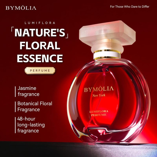 Bymolia Lumiflora Perfume - Long Lasting Addictive Personal Fragrance Oil - Citrus Fruits &Jasmine Scent Eau De Parfum 1.7 Ounce/50Ml