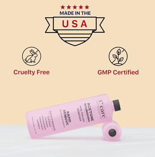 C Care 100% Pure Acetone Nail Polish Remover  Professional Quality  Easy To Use  Rapidly Removes Natural Gel Acrylic And Glitter Nails  8 Fl Oz