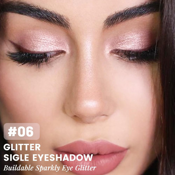 Cakaila Pink Rose Gold Monochrome Shimmer Eyeshadow Palette Makeuplong Lasting Naturing-Looking Lightweight Glitter Single Eyeshadowneutral Powde Eye Shadow For Older Women