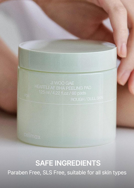 Celimax Ji.Woo.Gae Heartleaf Bha Peeling Pad  Pore Care Exfoliating Double-Side Toner Pads Facial Peels Hydrating Tea Tree For Acne Prone & Breakouts Christmas  Stocking Stuffers (60Pads)