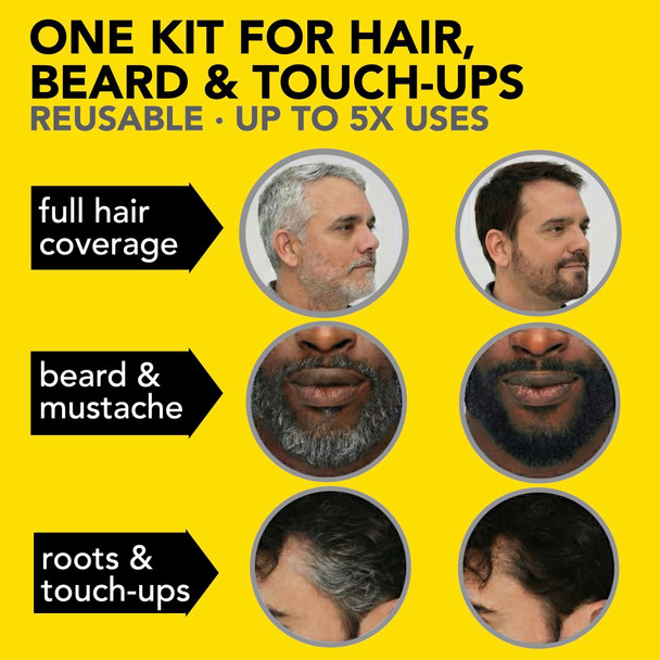 Cleverman Black Hair and Beard Dye For Men All In One Reusable Kit  Natural Looking Gray Coverage Professional Quality Ammonia 4 Fl Oz (1 Pack) Black Suitable For Black Hair