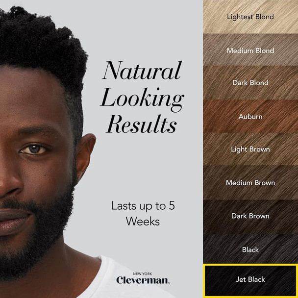 Cleverman 2X Pack Hair & Beard Dye Kit For Men All-In-One Reusable Mens Hair Color Natural Gray Coverage Ammonia- Beard Mustache Dye For Men (Jet Black For Black Men)