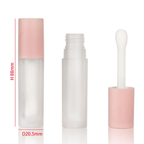Cosidea 24 Pcs Empty 5Ml Big Brush Lip Gloss Tube White Round Lipgloss Tubes Container With Big Doe Foot Wand
