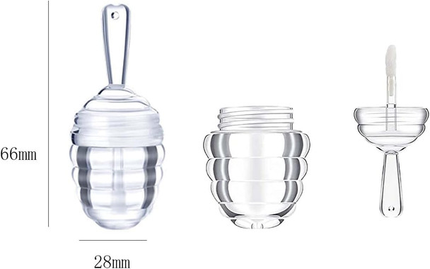 Cosidea 25 Pieces Honey Comb Shaped 6Ml Lip Gloss Tube Empty Plastic Lip Gloss Container Mini Clear Refillable Lip Balm Bottle Container With 2 Pieces Plastic Funnels For Women Girls Diy Cosmetics (Clear)