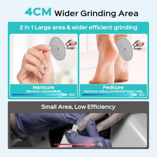 Coslus Professional Manicure Pedicure Kit: Electric Nail File Set 5 Speed Cordless Nail Drill Care Machine Rechargeable For Thick Nails Toenail Grinder Cuticle Trimmer Callus Remover