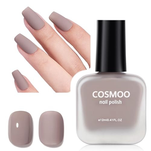 Cosmoo Light Brown Nail Polishquick Dry Matte Nude Nail Lacquerchip Resistant Manicure Velvet Mist Effect Diy Nail Art Varnish For Women