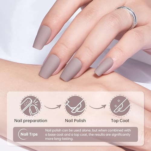 Cosmoo Light Brown Nail Polishquick Dry Matte Nude Nail Lacquerchip Resistant Manicure Velvet Mist Effect Diy Nail Art Varnish For Women