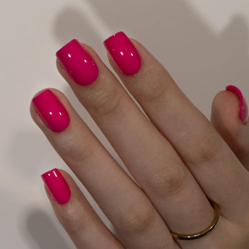 Curvlife Soft Gel Bright-Pink Nails And Semi Solid Nail Glue