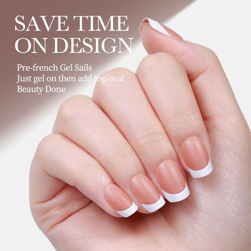 Curvlife 300Pcs French Gel Nail Tips Press-On Nails Skin Tone Options Gel X Nail Tips 15 Sizes French Tips Design For Diy Nail Art