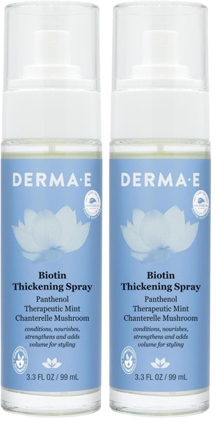 Derma E Biotin Thickening Spray Ãƒ¢Ã¢Š¬Ã¢‚¬Å“ Volumizing Protein-Enriched Texturizer For Fine Hair With Panthenol Therapeutic Mint And Chanterelle Mushroom 3.3 Fl Oz