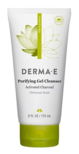 Derma E Purifying Gel Face Cleanser With Activated Charcoal With Marine Algae & Hyaluronic Acid Daily Hydrating Facial Cleanser Hydrates & Nourishes Fragrance- Facial Wash 6 Oz