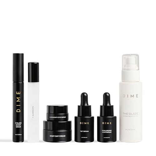 Dime Beauty Icons Collection Includes 7 Summers Perfume 10 Ml Eyelash Boost Serum 6 Ml Luminosity Eye 3 Ml Glaze Body Oil 2Oz Hyaluronic Acid 10Ml Dewy Day Cream 15Ml Tbt Serum 3 Ml