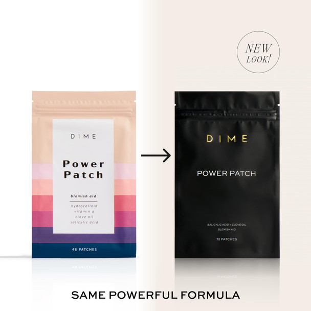Dime Beauty Power Patch 72 Count - Hydrocolloid Pimple Patches Zit Spot And Blemish Aid With Salicylic Acid Vitamin A And Clove Oil