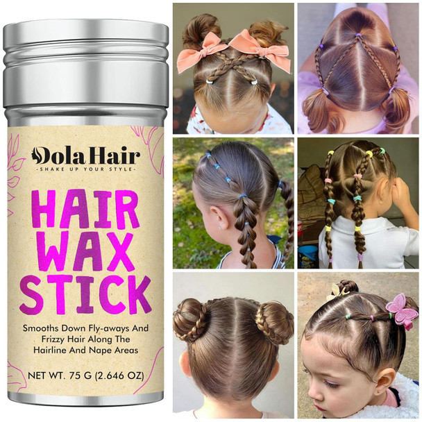Dolahair Hair Wax Stick - Flyaway Control And Styling Pomade For Kids Women And Men - Accessorie Slick Back Hair Brush Kit Hair Bun Maker 20 Pcs Hair Ties (Pack Of 3)