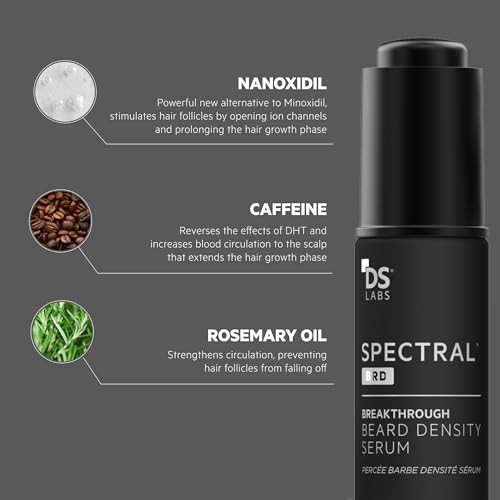 Ds Laboratories Spectral.Brd Beard Conditioning Serum 30Ml - Supports Thicker Fuller Looking Facial Hair With Nanoxidil Biotin Niacinamide Castor Oil & Hyaluronic Acid Non-Greasy Paraben