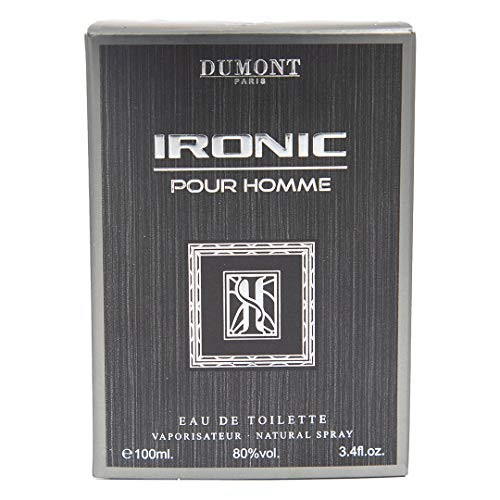 Dumont Ironic Classic - 3.4Oz - Eau De Parfum - Luxury Perfume For Men Boys & Teens - Woody Warm Cedar Floral & Masculine Scent - Long Lasting Cologne Mist & Body Spray - For Him