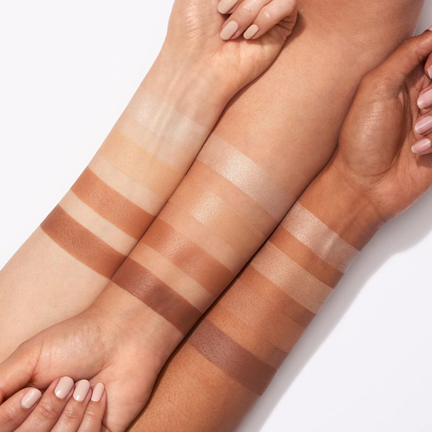 E.L.F. Contour Palette 4 Shades Customizable Easy To Apply Sculpts Shades Brightens Light/Medium Infused With Vitamin E All-Day Wear 0.56 Oz