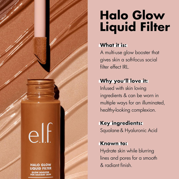 E.L.F. Halo Glow Liquid Filter Complexion Booster For A Glowing Soft-Focus Look Infused With Hyaluronic Acid Vegan & Cruelty- 1 Fair