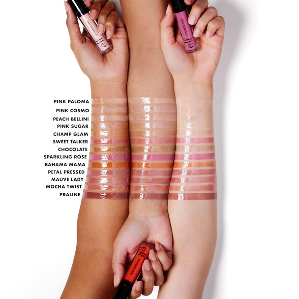 E.L.F. Lip Plumping Gloss High-Shine Sheer Color Hydrates & Creates Fuller Lips With Vitamin E Vegan & Cruelty- Pink Cosmo