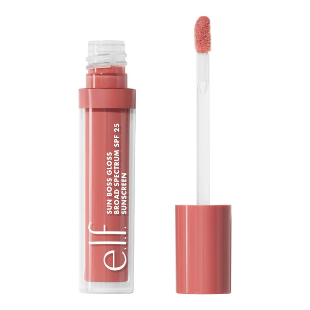 E.L.F. Sun Boss Gloss Spf 25 Pigmented Lip Gloss For A High-Shine Finish Moisturizing & Conditioning Formula Vegan & Cruelty- Pink-Me Girl