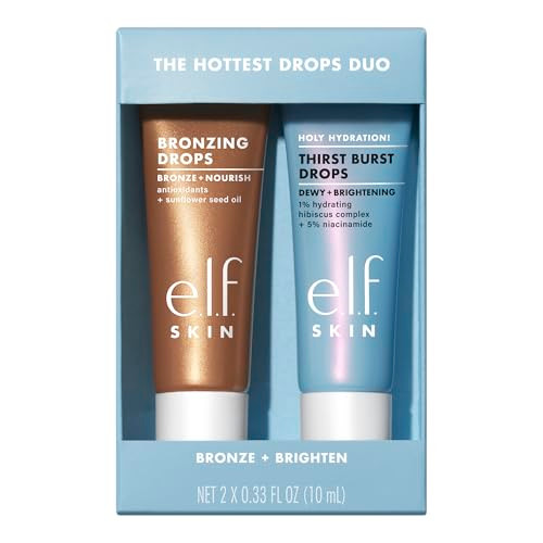 E.L.F. Skin The Hottest Drops Duo Holy Hydration Thirst Burst & Bronzing Skincare Set For A Dewy Sun-Kissed Look Vegan & Cruelty-