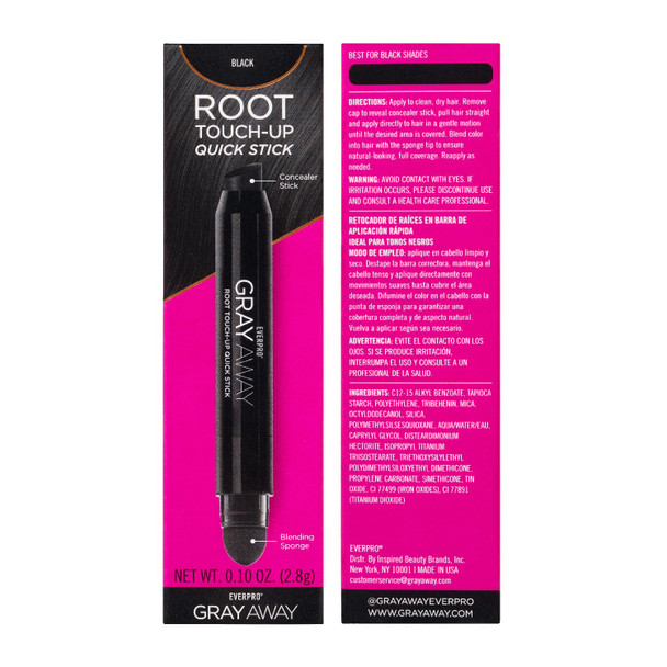 Everpro Gray Away Root Touchup Quick Stick Black 0.1 Oz