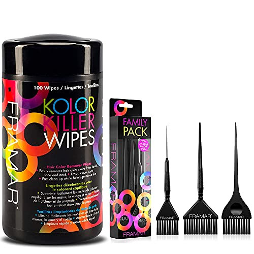 Framar Kolor Killer Wipes Ãƒ¢Ã¢Š¬Ã¢‚¬Å“ Hair Dye Remover Family Pack Hair Color Brush Set