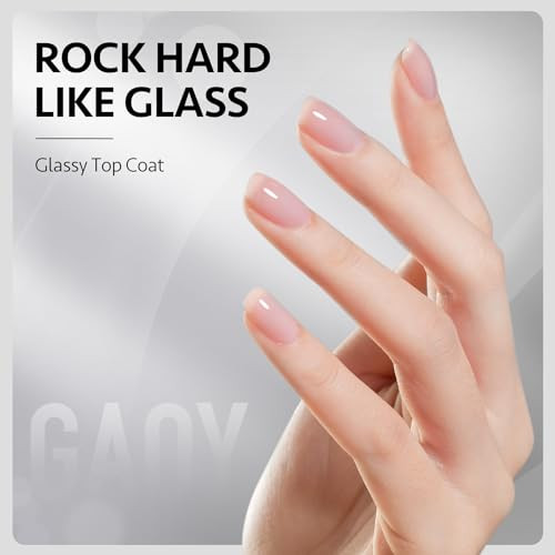 Gaoy 16Ml 2 Pcs Glassy Gel Top Coat And Base Coat Setno Wipe Foundation Combination For Uv Light Cure Nail Polish