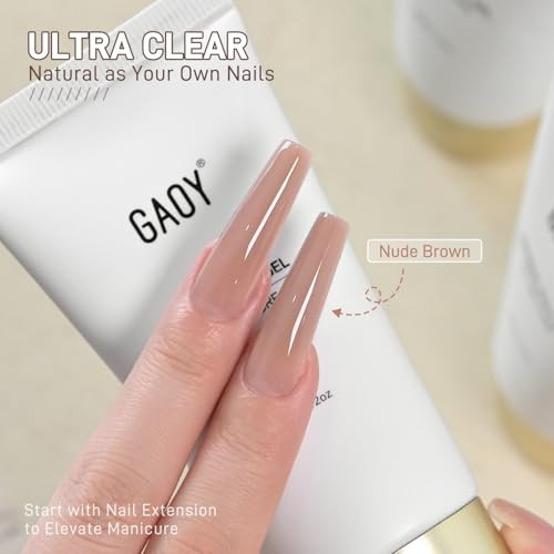 Gaoy Ultra-Clear Crystal Poly Gel 60G Nail Extension Enhancement Builder Gel For Beginner & Professional Nail Art Salon Diy At Home Transeparent 01