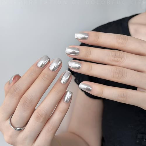 Gaoy Chrome Nail Powder Mirror Effect Pearlescent Shimmer Glitter Pigment Mermaid Aurora Nail Art Decorations Pearl White