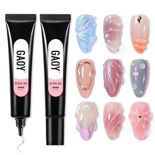 Gaoy 3D Nail Gel 15G Clear Sculpting Gel For Carving Molding And Painting Nail Art Designs Rhinestone Glue For Gems Decoration