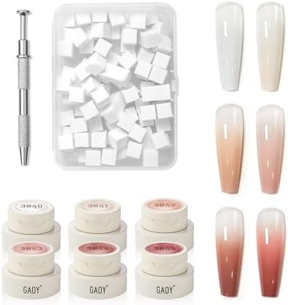 Gaoy Cushion Ombre Painting Gel Kit 6 Colors Gradient Patting Gel Polish With Sponges And Grabber Tool For Ombre Nails Aura Blush Blend Nail Art Home & Salon Use Pigmented No Wipe Cherry Blossom