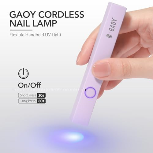Gaoy Handheld Uv Light For Gel Nails Mini Nail Lamp Portable Cordless Rechargeable Fast Curing