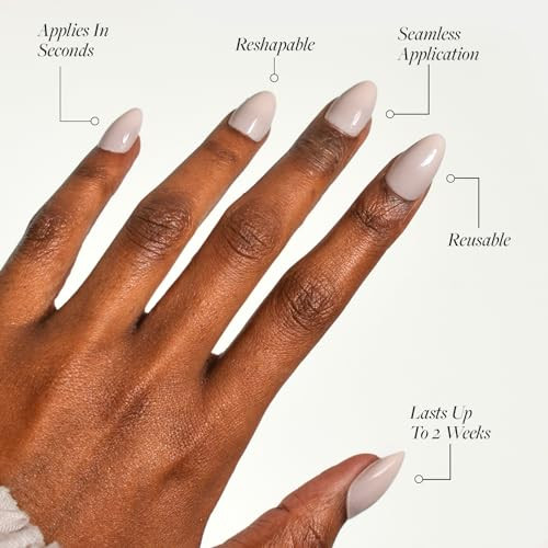 Glamnetic Press On Nails & Brush On Nail Glue Bundle - Ballet Pink  Opaque Light Blush Pink Short Almond False Nails Reusable  15 Sizes - 30 Nail Kit With Glue