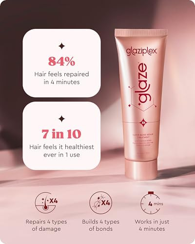 Glaze Glaziplex Super Bond Repair Hair Treatment Mini - 4-In-1 Bonding Formula - Deep Repair For Damaged Hair - Strengthens & Protects In Just 4 Minutes - 50Ml
