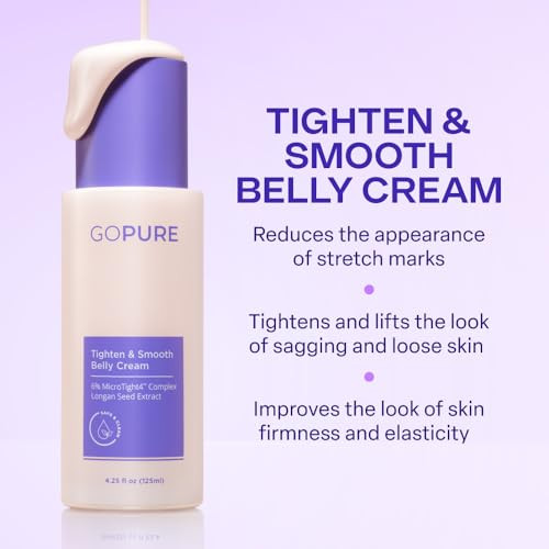 Gopure Firming Belly Cream - Body Firming Moisturizer For Visible Cellulite & Stretch Mark Reduction 4.25Oz