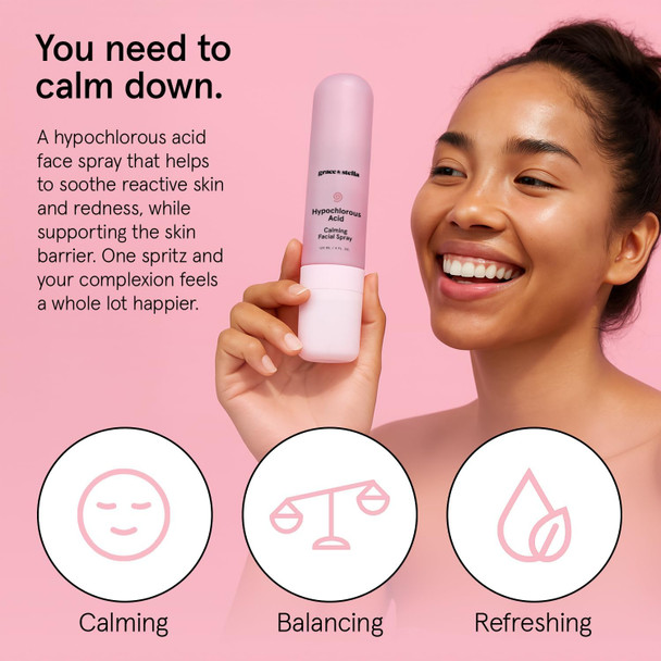 Grace & Stella Hypochlorous Acid Spray For Face - Acne Spray - Gentle Face Mist To Calm Redness Flare-Ups Breakouts Body Acne Bacne - Soothing Facial Mist For Sensitive Skin (120Ml/4 Fl Oz)