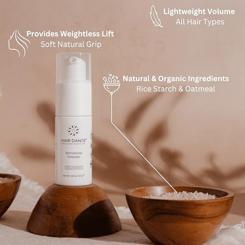Hair Dance Volumizing Styling Powder  Natural & Organic  Volume & Soft Grip Without Excess Stiffness  For Women  Soft Natural Feel  Unscented  Made In Usa  All Hair Types  Color-Safe  Texture Powder