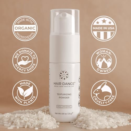 Hair Dance Volumizing Styling Powder  Natural & Organic  Volume & Soft Grip Without Excess Stiffness  For Women  Soft Natural Feel  Unscented  Made In Usa  All Hair Types  Color-Safe  Texture Powder