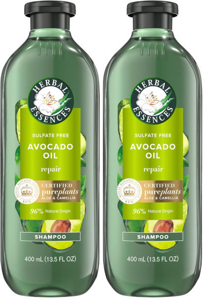 Herbal Essences Avocado Oil Sulfate  Shampoo Hair Repair 13.5 Fl Oz With  Camellia Oil And Aloe Vera For All Hair Types Especially Damaged Hair